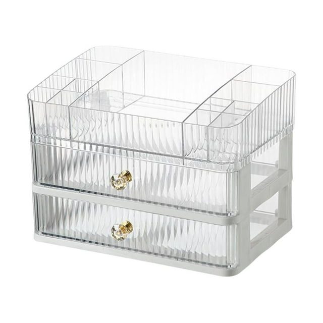 GUOOL Cosmetic Desktop Case Multifunctional Large Capacity Lipstick Organizer Bathroom 3 Tier Clear
