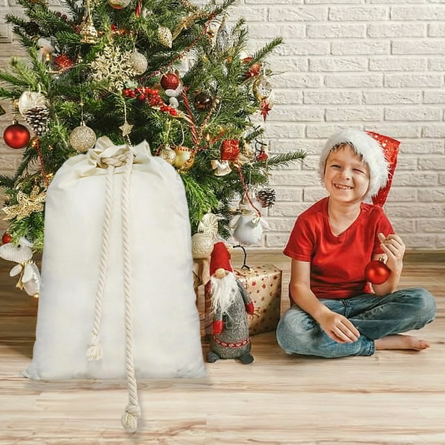 KTTECTOA Canvas Double Drawstring Christmas Bag Christmas Canvas Christmas Bag Gift Bag Clearance Christmas Decor Canada Days Fall Decor Christmas Decorations