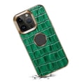 thumbnail image 5 of For iPhone 15 Denior Crocodile Texture Genuine Leather Electroplating Phone Case, 5 of 5