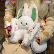 2023 New Bat Rabbit Plush Toy,Cute Bat Bunny Plush Toy with Wings for Kids and Adults Gifts (White)