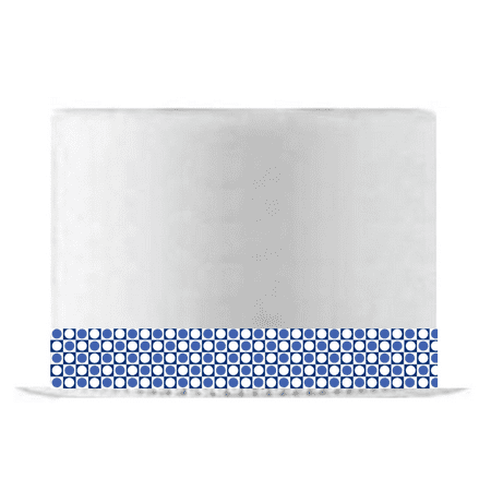 Square Christmas Cake Decoration Ideas Blue and White Squares and Circles Edible Cake Decoration Ribbon -6 Slim Strips ()