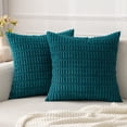 thumbnail image 2 of Pack of 2 Corduroy Decorative Throw Pillow Covers 18x18 Inch Soft Boho Striped Pillow Covers Modern Farmhouse Christmas Home Decor, 2 of 5