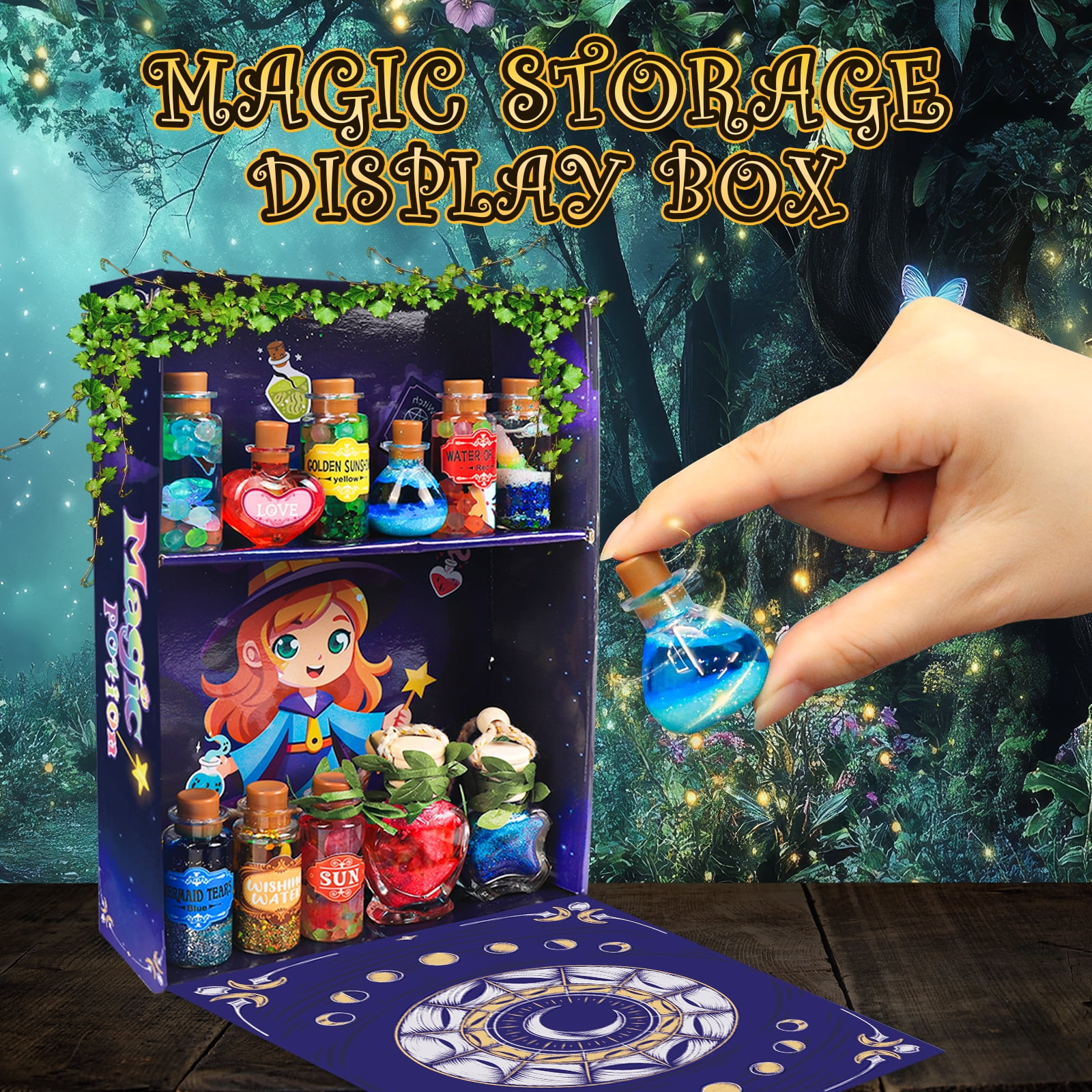 Rhybor Magic Potion Kit for Kids,Mix 22 Bottles Fairy Magic Potions,Mystery Potions Craft Kit,Christmas Halloween Decor Birthday Gift Toys for Girl 6+