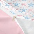 thumbnail image 4 of jejeloiu Watercolor Starfish Bow Bedding For Girls,Girly Ocean Accent Duvet Cover Full,Light Blue,Pink Reversible,3 Pieces,1 Duvet Cover and 2 Pillowcases, 4 of 6