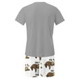thumbnail image 5 of Hinvhai Mens Pajama Set, Soft Cotton V-Neck Short-Sleeve T-Shirt & Shorts Summer PJ Set for Sleeping Gray XL(XL), 5 of 6