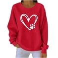 thumbnail image 2 of Feancey Lightweight Sweaters for Women Cute Love Heart Graphic Pullover Sweater Soft Ribbed Knit Casual Long Sleeve Loose Sweatshirts Red S, 2 of 3