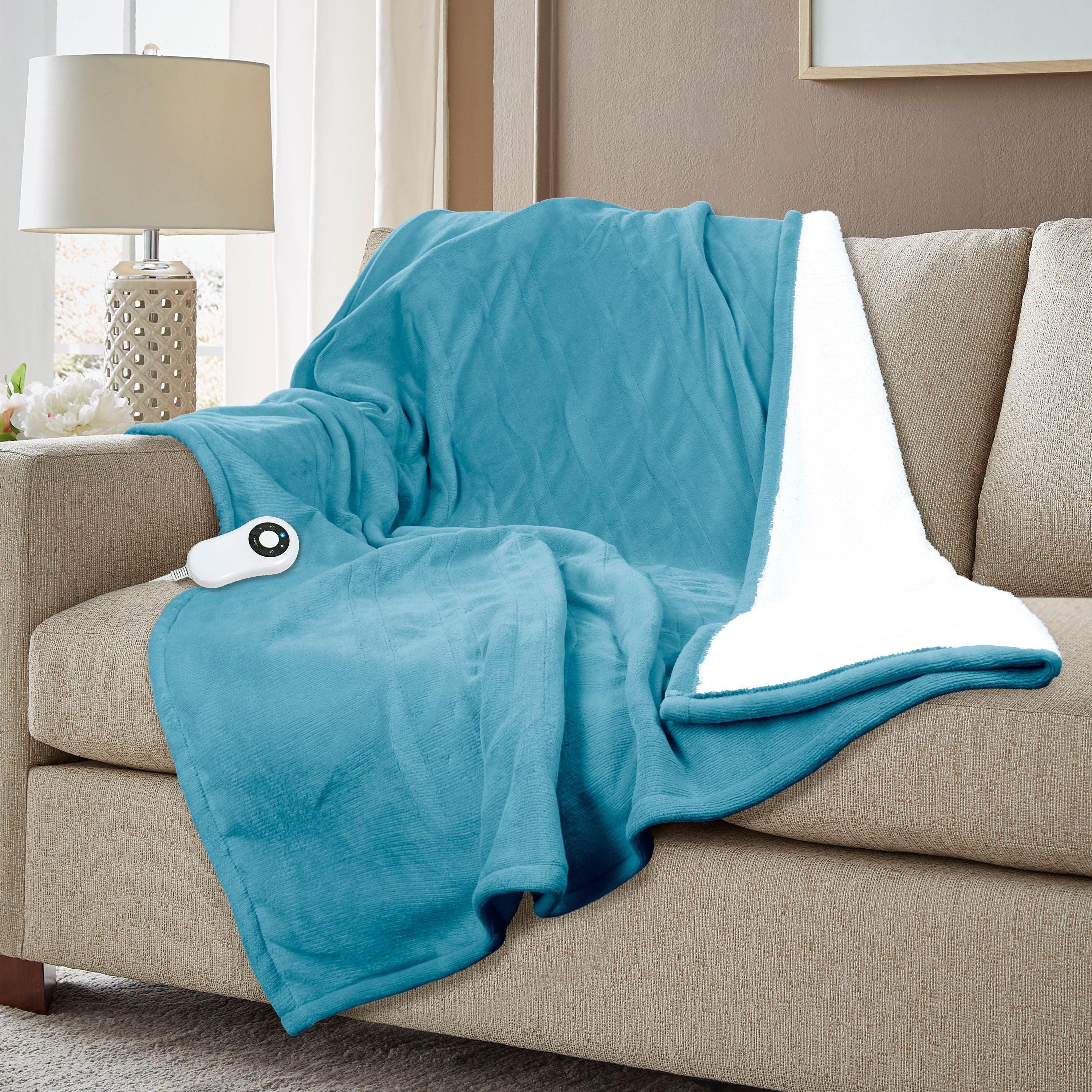 Serta Reversible MicroplushSherpa Fleece Solid and Patterned Heated