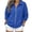 Blue, variant on Women's Waffle Knit Zip Up Jacket Collared Long Sleeve with Pockets Casual Outerwear