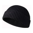 thumbnail image 3 of Men Fashion Knitted Hat Beanie Skullcap Sailor Cap Cuff Brimless Retro Warm Hat, Gray, 3 of 8
