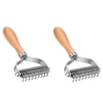 thumbnail image 1 of 2X Pet Grooming Brush, 2 Sided Undercoat Rake for & ,Safe Dematting Comb & Deshedding Tool, 1 of 7