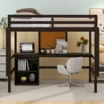 thumbnail image 2 of Harper & Bright Designs Twin Size Loft Bed with Desk and Storage Cabinet, Wooden Twin Loft Bed with Writing Board for Boys Girls, Gray, 2 of 13