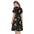 thumbnail image 2 of Bixox Robe d'Été à Manches Courtes pour Femmes Robe Ample Longueur Genou avec Poches-Abeilles, 2 of 7