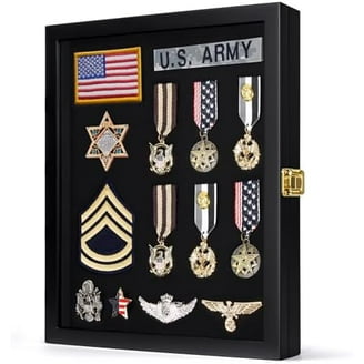 DECOMIL Military Challenge Coin Holder Stand - Walnut Wood 4-Rack Display For 40 Coins