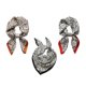thumbnail image 4 of French Silk Scarf with Camellia Flower Pattern Multipurpose Neck Wrap Square Shawl Bag Band for Women Dresses Red, 4 of 4