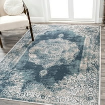 JONATHAN Y MODERN PERSIAN 5 x 8 Area Rug, Rosalia Cottage Medallion - Ivory/Blue, MDP403G-5