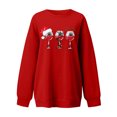 thumbnail image 5 of Pntutb Moda Mujer O-cuello Camiseta de manga larga Otoño Impresión Chirstmas Blusa suelta tops Sudadera Pntutb Pntutb-5048, 5 of 5