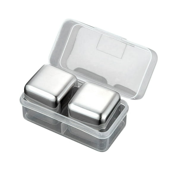 Wovilon Whiskey Ice Stone Ice Wine Stone Reusable Stainless Steel,Set Of 8 Cool Cubes Wine Beer And All Drinks S For Freezer