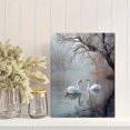 thumbnail image 2 of Misty Winter Lake Swans Canvas Print, Tranquil Nature Wall Art for Living Room Bedroom Dining Room Office Hallway Hotel Cafe Decor, 2 of 8
