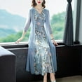thumbnail image 2 of Flowy Été Robes-Femmes 2023 Élégante Robe en Mousseline de Soie V-Cou Manches Courtes Robe de Mariée Robe d'Invité, 2 of 7