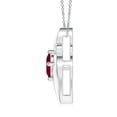 thumbnail image 2 of ANGARA Natural Shell Style Oval 2 ct Ruby and Diamond Pendant in 14K White Gold for Women (Size-9x7mm) | July Birthstone, Birthday, Anniversary, Jewelry Gift for Women | Natural Ruby Necklace, 2 of 9
