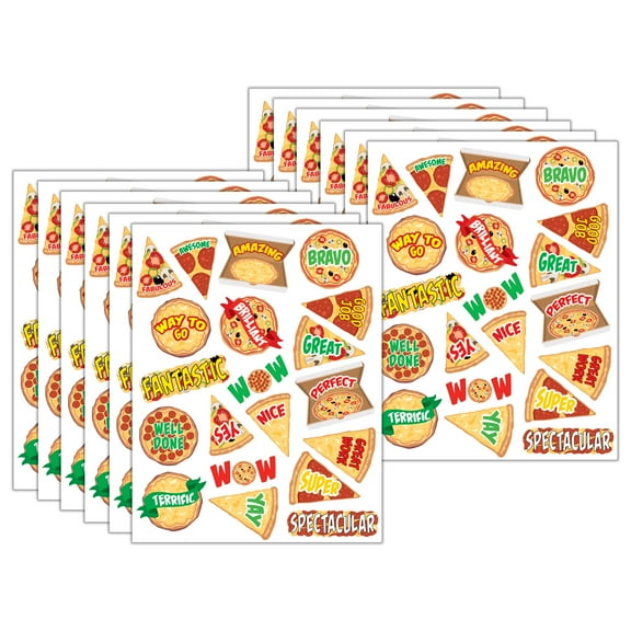 Teacher Created Resources Pizza Stickers, 120 Per Pack, 12 Packs