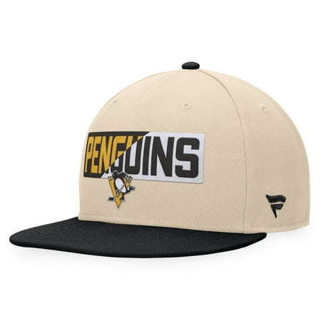Men s Fanatics Cream/Black Pittsburgh Penguins Goalaso Snapback Hat
