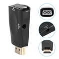 thumbnail image 4 of Adaptador convertidor HDMI hembra a VGA hembra HD 1080P con cable de salida de audio de 3,5 mm, color negro, 4 of 9