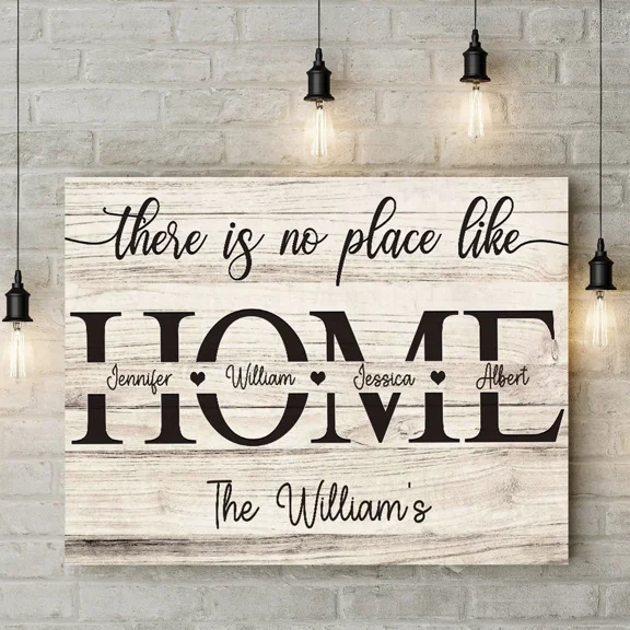Poster Wall Art For Family No Place Like Home Monogram Wooden Ba... Wall Art, Unframed Prints For Home Or Office, Perfect Gift For Everyone, 8x12