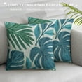 thumbnail image 3 of GOSMITH  Blue Tropical Leaf  Throw Pillow Covers Monstera Palm Leaves Couch Pillowcases Botanical Plant Cushion Case Home Decor for Living Room Bedroom Bed, 3 of 5