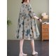 thumbnail image 5 of Vestido suelto de mujer Impreso Media manga Vintage Casual Holiday Beach Dress CACAGOO Vestido, 5 of 7