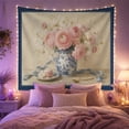 thumbnail image 2 of Porcelain Pitcher with Floral Bouquet Still Life, Romantic Vintage for Home Decor Enthusiasts, Framed Vintage Art, Anniversary Gift, Tapestry Wall Hanging for Home Library and Study Room, 2 of 7
