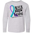 thumbnail image 3 of Inktastic Never Stop Fighting Suicide Prevention Awareness Ribbon Long Sleeve Youth T-Shirt, 3 of 5