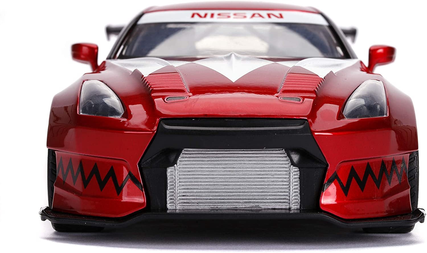 2009 Nissan GT-R (R35) Candy Red and Red Ranger Diecast Figurine "Power Rangers" 1/24 Diecast Model Car by Jada