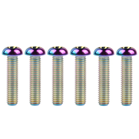 Wanyifa Titanium Button Head Torx M6 x10 15 20 25 30 35mm for Bicycle Motorcycle Car Screw,M6x25mm,Rainbow,6 Pcs