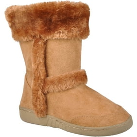 wide width boots with fur
