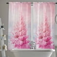 thumbnail image 3 of Pink Christmas Tree Kitchen Curtain 2 Panels Curtains 72 Inch Length, Pink Ombre Xmas Tree Oil Painting Curtains Rod Pocket Curtains Window Drapes Treatment Window Cafe Curtains, 3 of 5