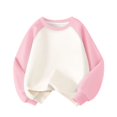 thumbnail image 5 of Girls Color Block Sweatshirt Raglan Long Sleeve Crewneck Pullover Tops Fall Clothes, 5 of 6
