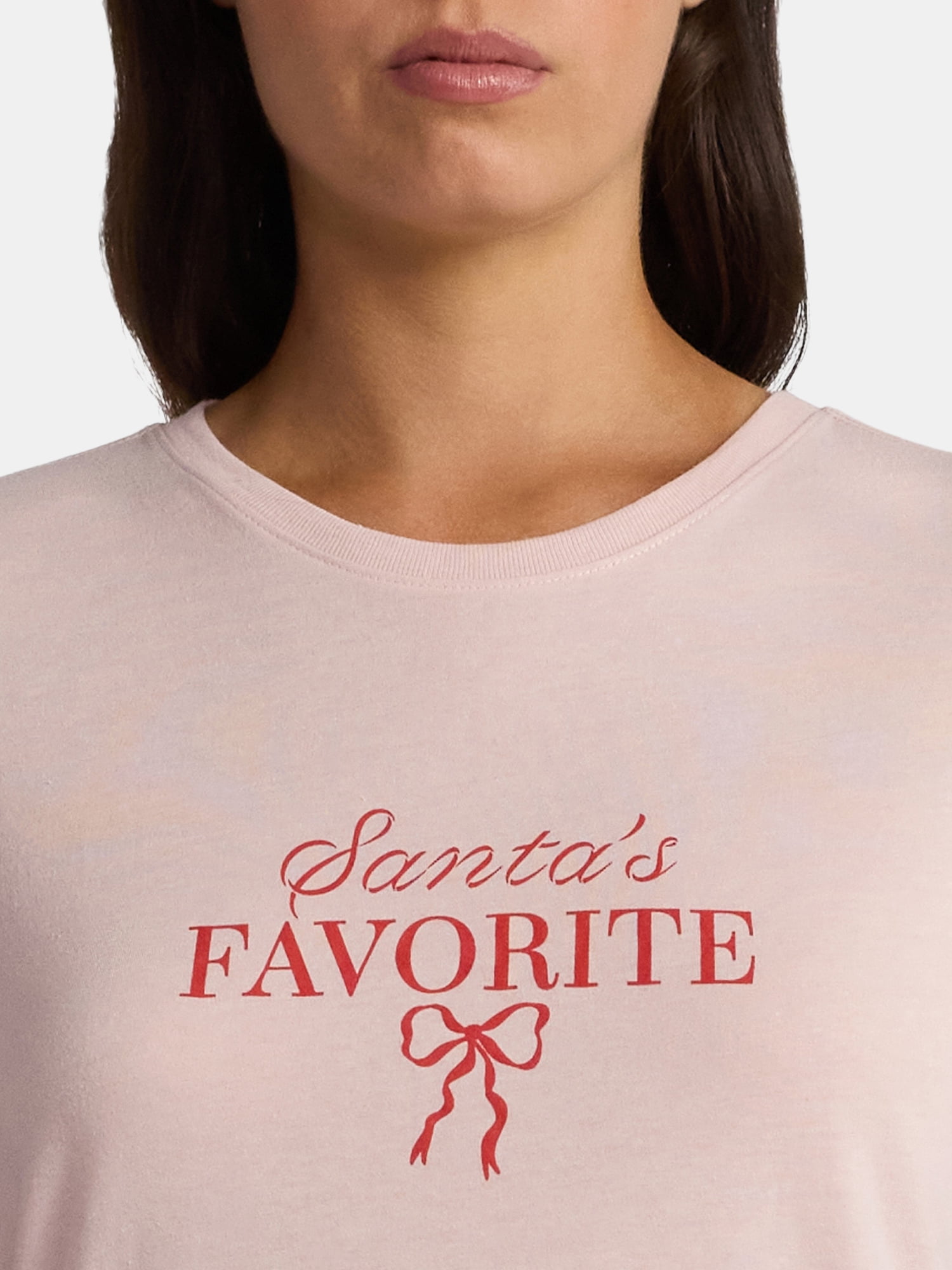 Christmas Women's Santa's Favorite Graphic Tee from Holiday Time, Sizes S-XXXL