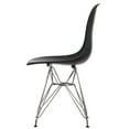 thumbnail image 3 of Fabulaxe Mid-Century Modern Plastic DSW Shell Dining Chair, Black (Set of 2), 3 of 7