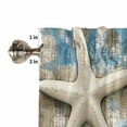 thumbnail image 5 of Marine Life Kitchen Curtains and Valances Set, Vintage Starfish Coral Shell Oil Painting Rod Pocket Window Valance 18 Inch Window Curtain Panels for Living Room Bedroom Laundry, 27.5x24in, 3 Pieces, 5 of 7