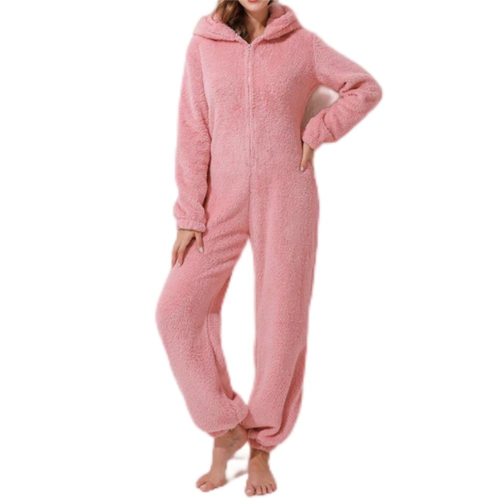HERBSASY Womens Fleece Onesies Pajamas Jumpsuit Warm Sherpa Romper