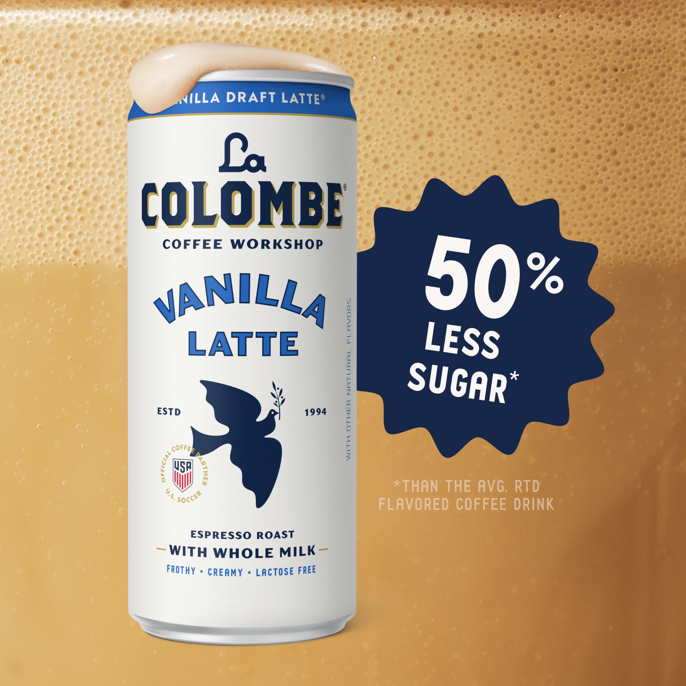 La Colombe Vanilla Draft Latte Cold Brew Ready-to-Drink Coffee, 11 fl oz, Can