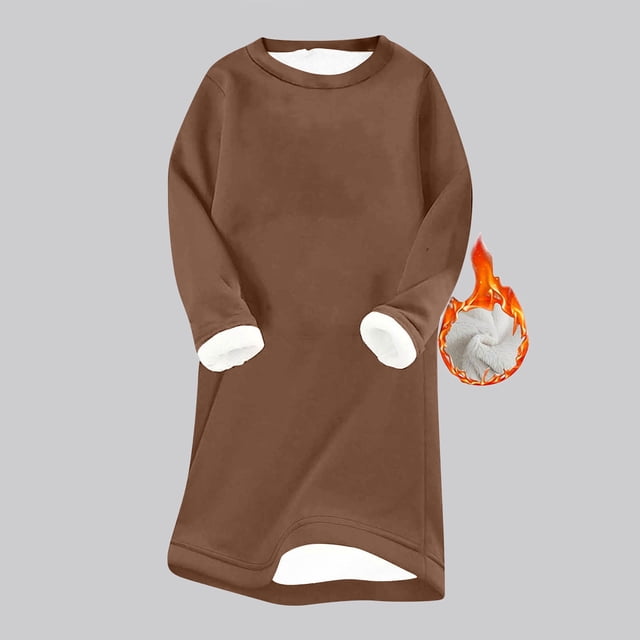 Wzzjkit Chemises à Manches Longues pour Femmes Robe d'Hiver à Manches Longues Épaisse et Chaude