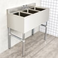 thumbnail image 3 of Costway 3 Compartment Stainless Steel Kitchen Commercial Sink Heavy Duty, 3 of 10