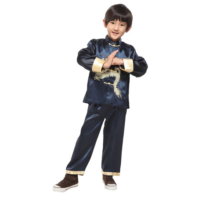 WEAIXIMIUNG Tenue Moderne pour Bébé Garçon Costume Tang Garçon Costume de Festival pour Enfants Printemps et Automne Robe Bébé à Manches Longues Grand Complet 90