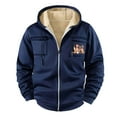 thumbnail image 1 of RXMEKW Fleece-Lined Hooded Jacket for Men, Windproof Polyester Shell with Zippered Pockets for Outdoor Sports and Winter Commuting in Cold Weather, 1 of 3
