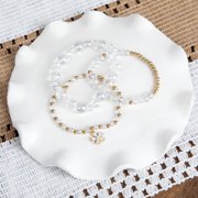 Cousin DIY Clear Round Glass Bead Strand in Multiple Sizes, 7.5 inch, 4 Strands, 120 Pieces