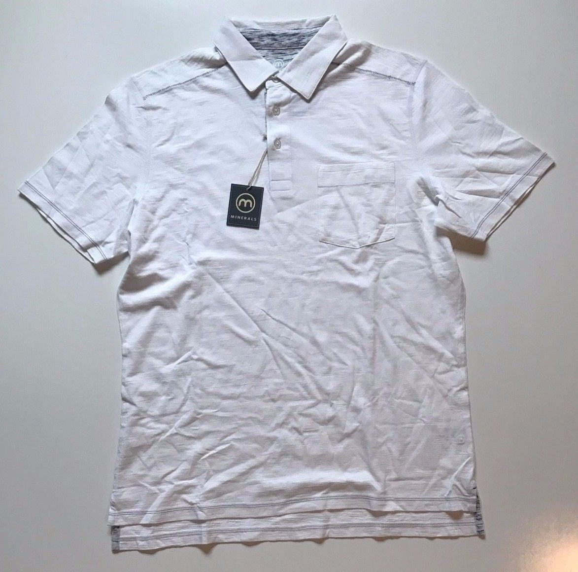 Men's Minerals Clothing White Cotton Polo, ASSORT SIZE AND COLORS ...