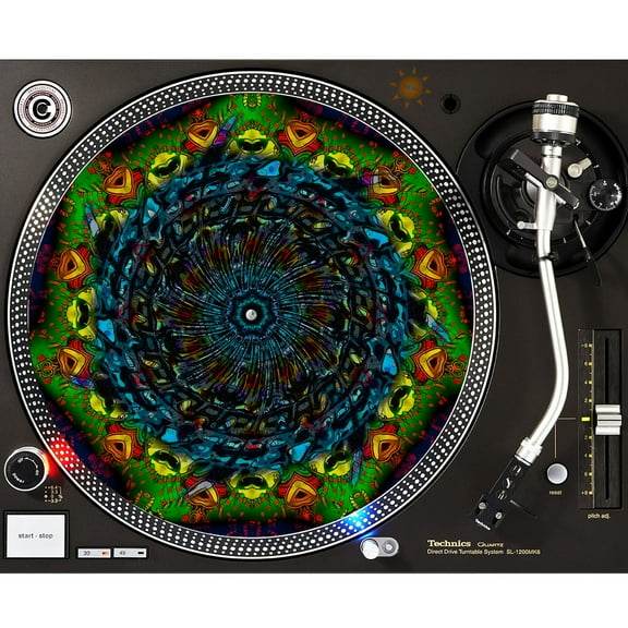 KuzmarKâ„¢ 12" DJ Turntable Slipmat - Mardi Gras Alien