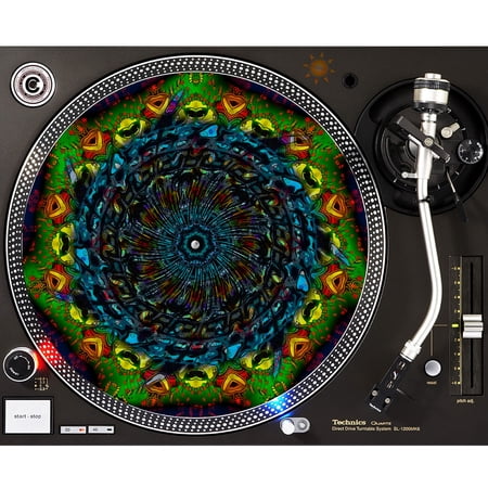 KuzmarK™ 12" DJ Turntable Slipmat - Mardi Gras Alien